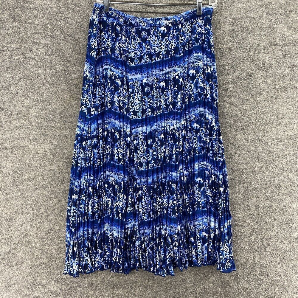 5/$45 Allison Daley Skirt Women 14P Petite Blue Striped Maxi Long Pull On
